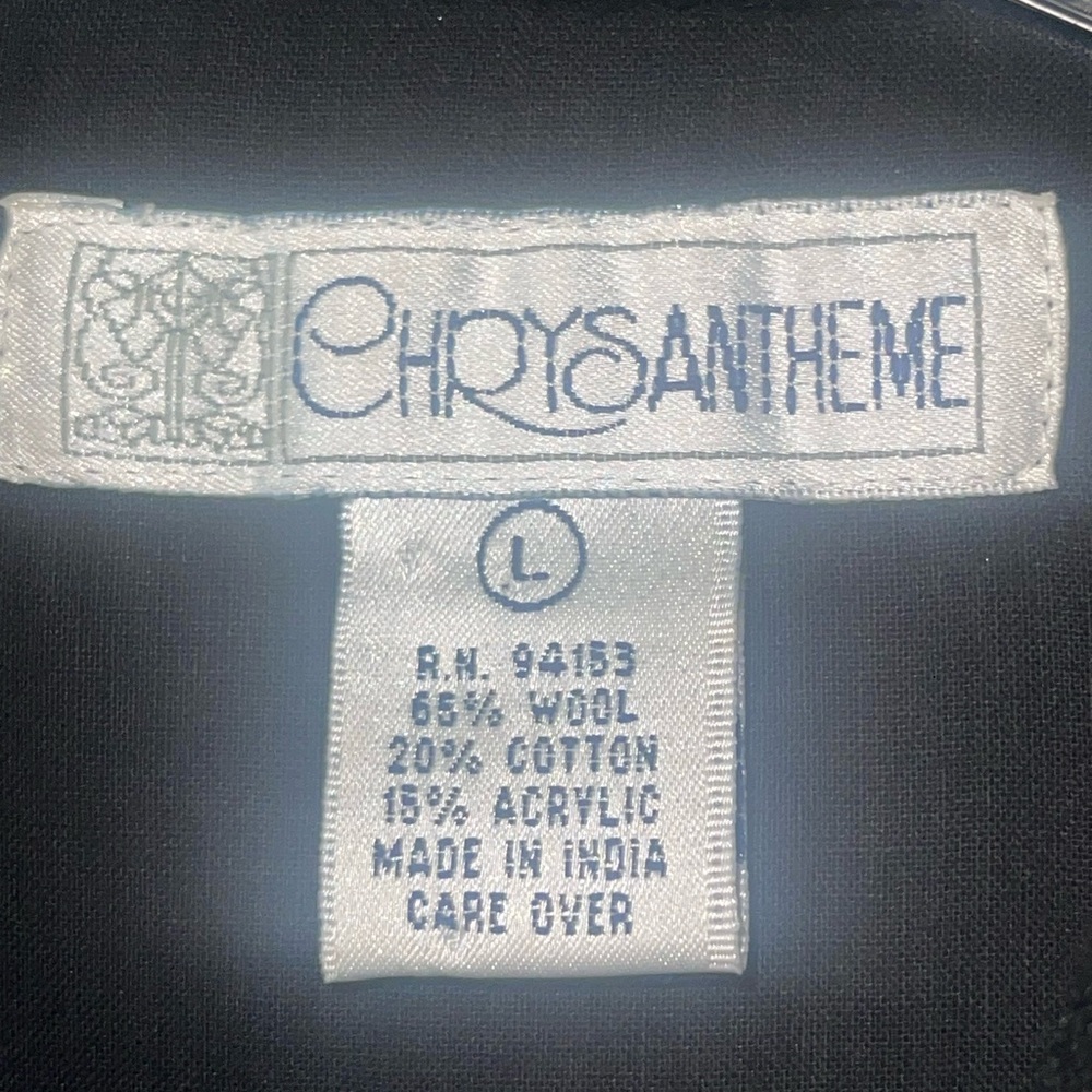 Chrysantheme vintage wool blend vest with cream embroidery. Size large GUC - Picture 8 of 9
